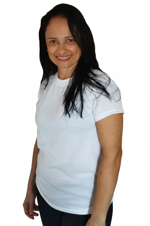 Baby look branca confort