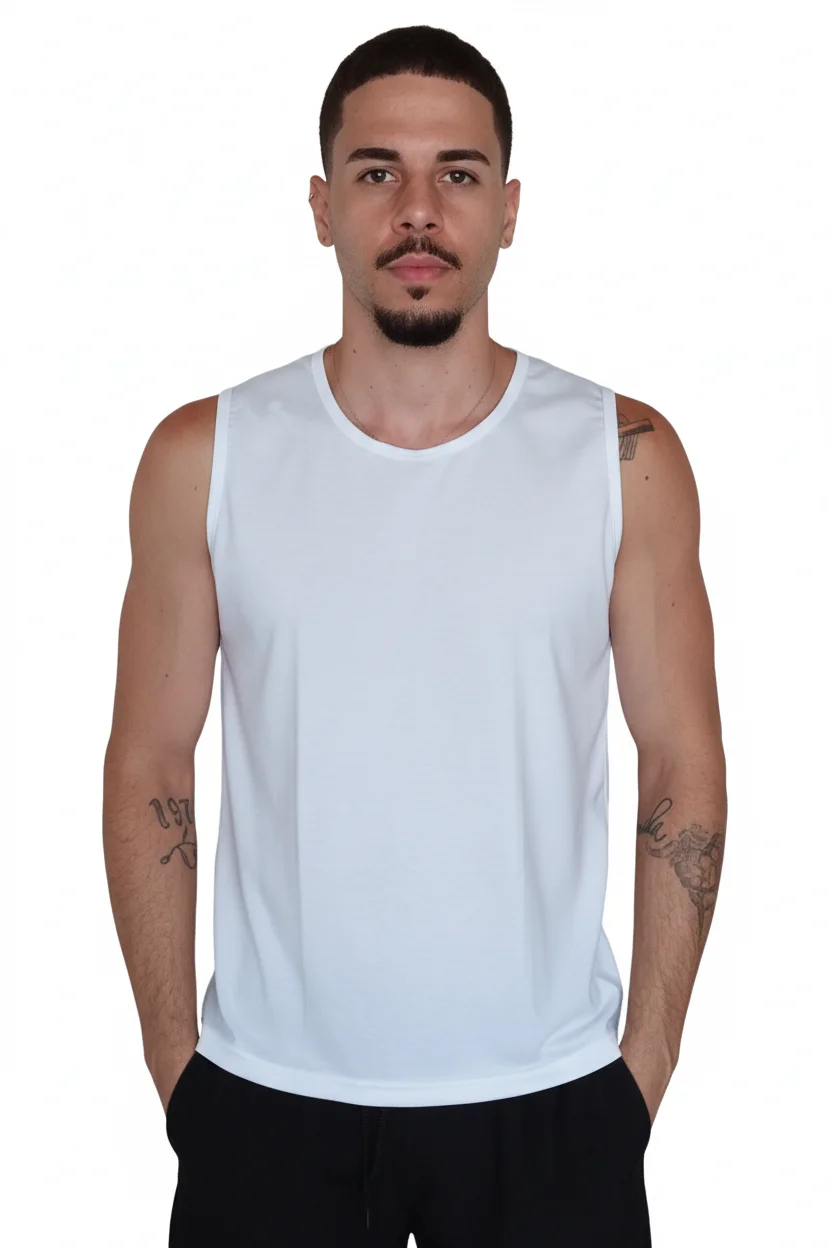 camiseta regata branca