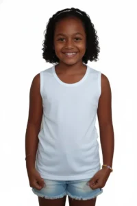 camiseta regata infantil branca