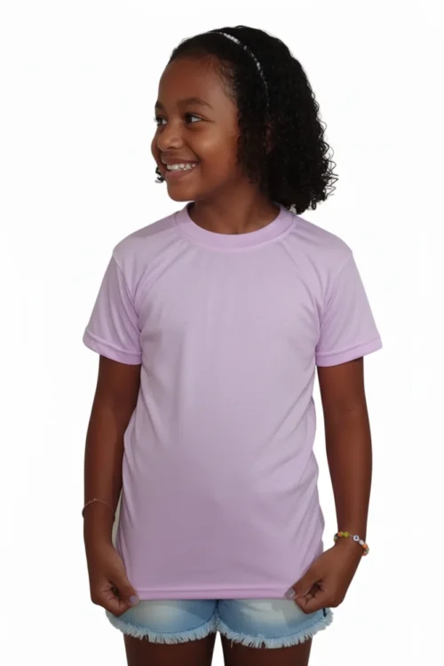 camiseta infantil lilás