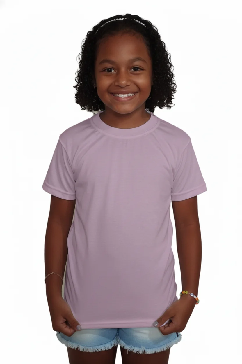 Camiseta Infantil Lilás Poliéster Confort Anti Pilling - Imagem 2