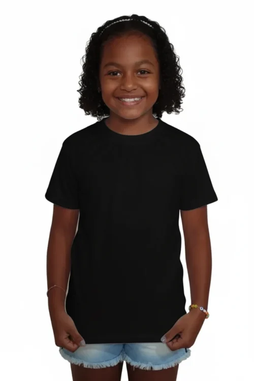 camiseta infantil preta