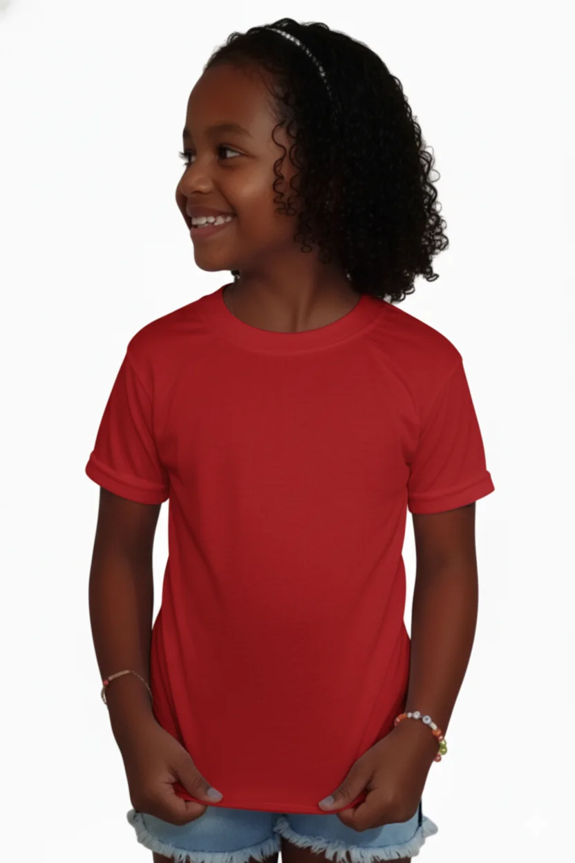 camiseta infantil vermelha